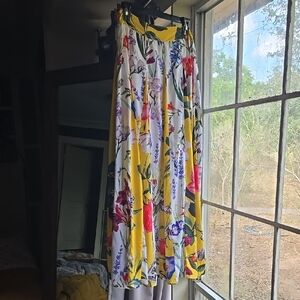 Anthropologie NWT Floral Yellow Maxi Skirt Sz 12